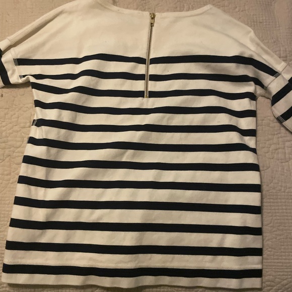 EUC J. Crew boatneck navy striped shirt sz XS - Picture 3 of 3